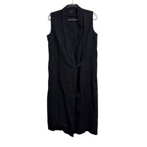 COS SZ 6 BLACK TAILORED LONG VEST